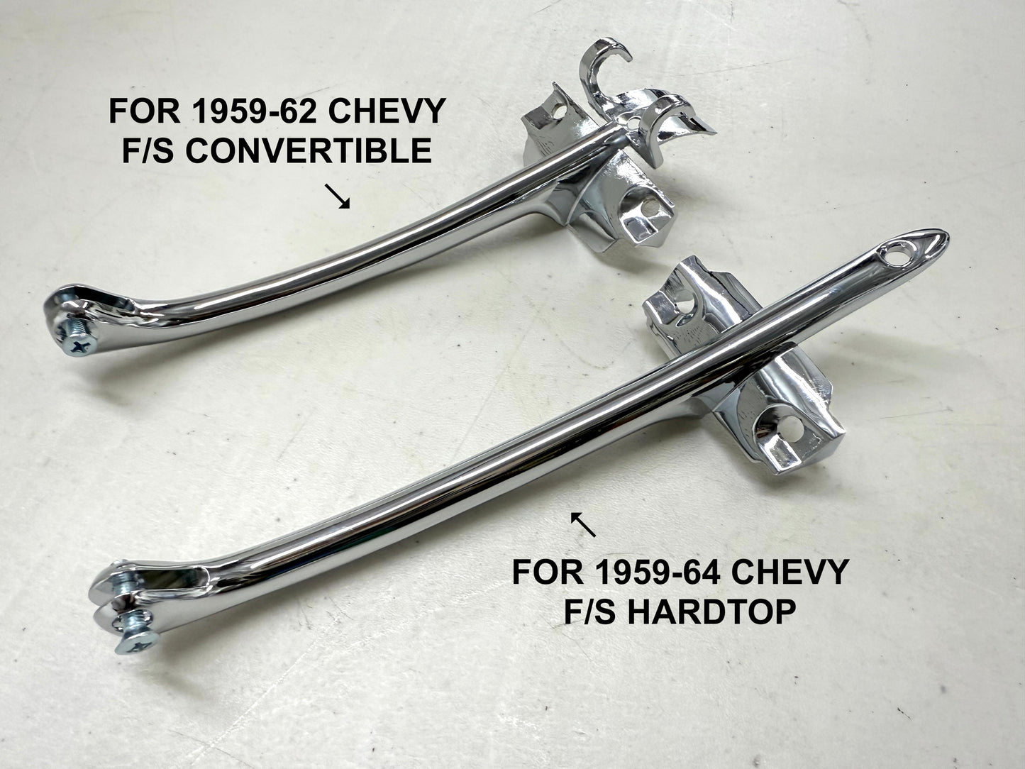 1961-1962 CHEVY IMPALA CONVERTIBLE CHROME INTERIOR REAR VIEW MIRROR BRACKET [NEW]