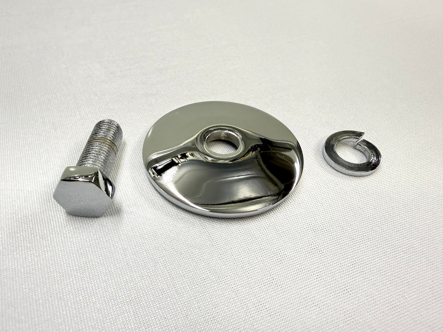 [CHROME FINISH] UPPER CONTROL ARM BUSHING CUP WASHERS & BOLT HARDWARE SET / 1955-1964 CHEVY GM IMPALA BEL AIR FULL SIZE