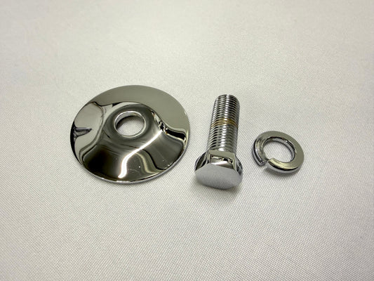 [CHROME FINISH] LOWER CONTROL ARM BUSHING CUP WASHERS & BOLT HARDWARE SET / 1955-1964 CHEVY GM IMPALA , FULL SIZE