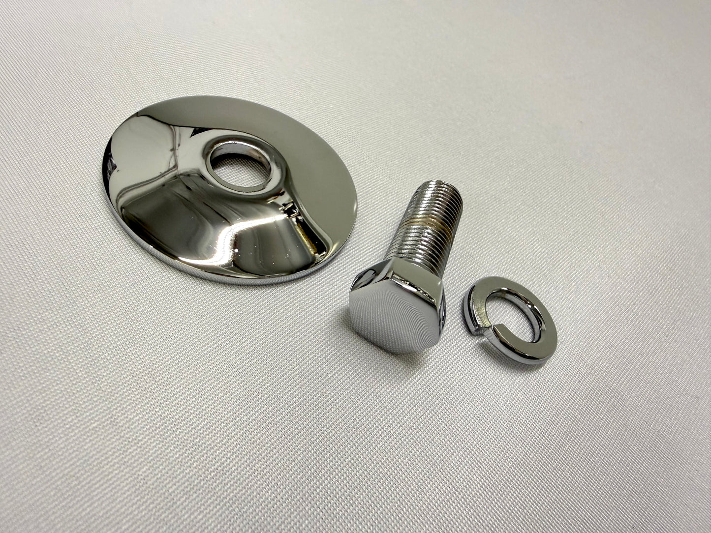 [CHROME FINISH] LOWER CONTROL ARM BUSHING CUP WASHERS & BOLT HARDWARE SET / 1955-1964 CHEVY GM IMPALA , FULL SIZE