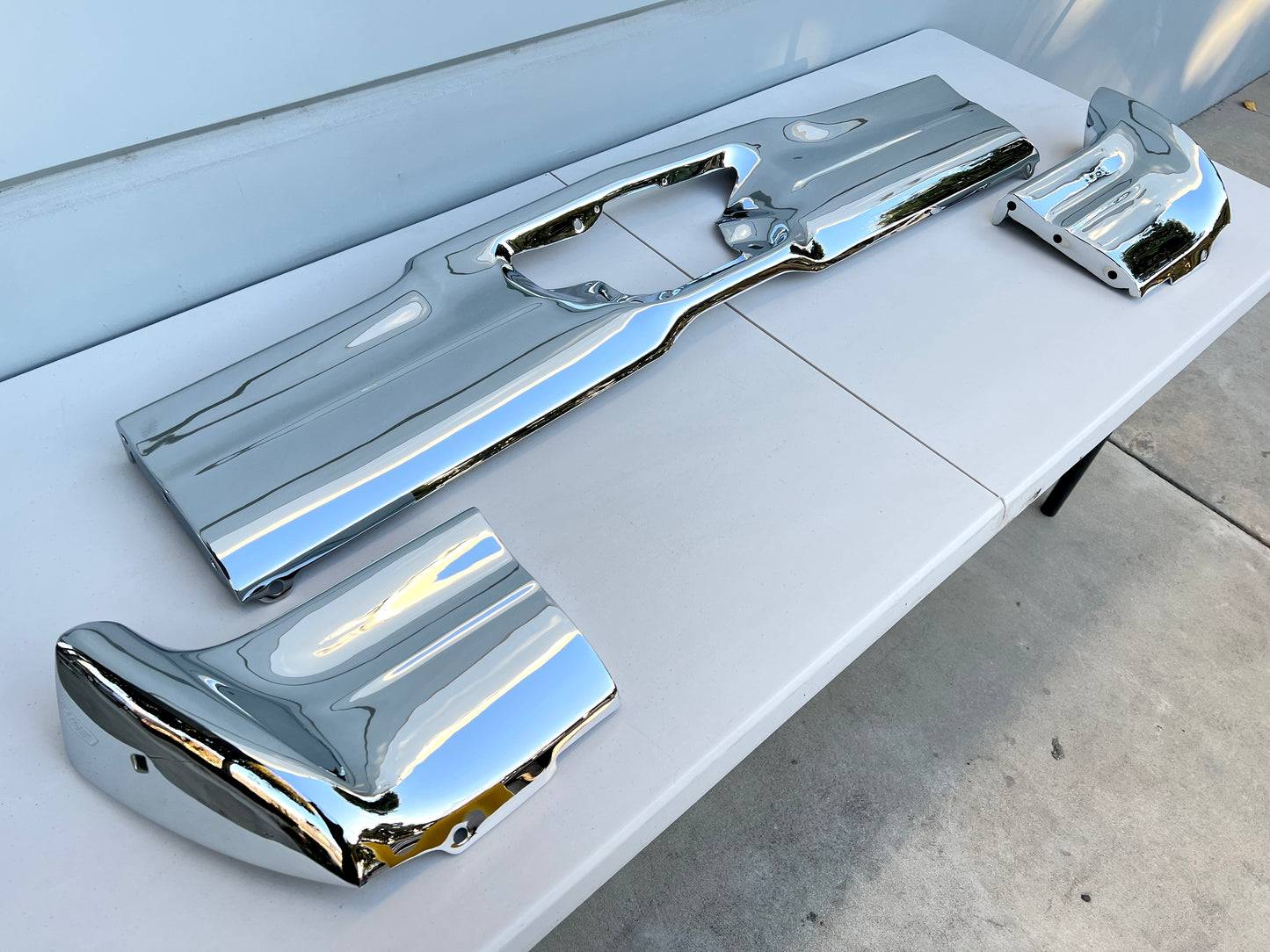 1967 CHEVY IMPALA / CAPRICE REAR BUMPER SET 3PC [ORIGINAL / OEM] [CHROME FINISH]