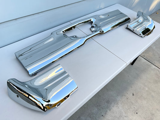 1967 CHEVY IMPALA / CAPRICE REAR BUMPER SET 3PC [ORIGINAL / OEM] [CHROME FINISH]