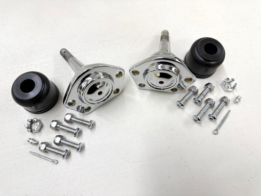 PREMIUM HEAVY DUTY UNIVERSAL OVERSIZED UPPER BALL JOINT 4HOLE (CADILLAC G-BODY LINCOLN TOWN CAR CAPRICE) PAIR / CHROME FINISH