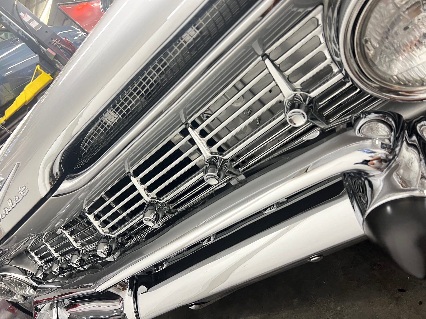 1959 CHEVY IMPALA / FULL SIZE FRONT GRILL (GRILLE) 1PC / CHROME FINISH [ORIGINAL OEM RESTORED]