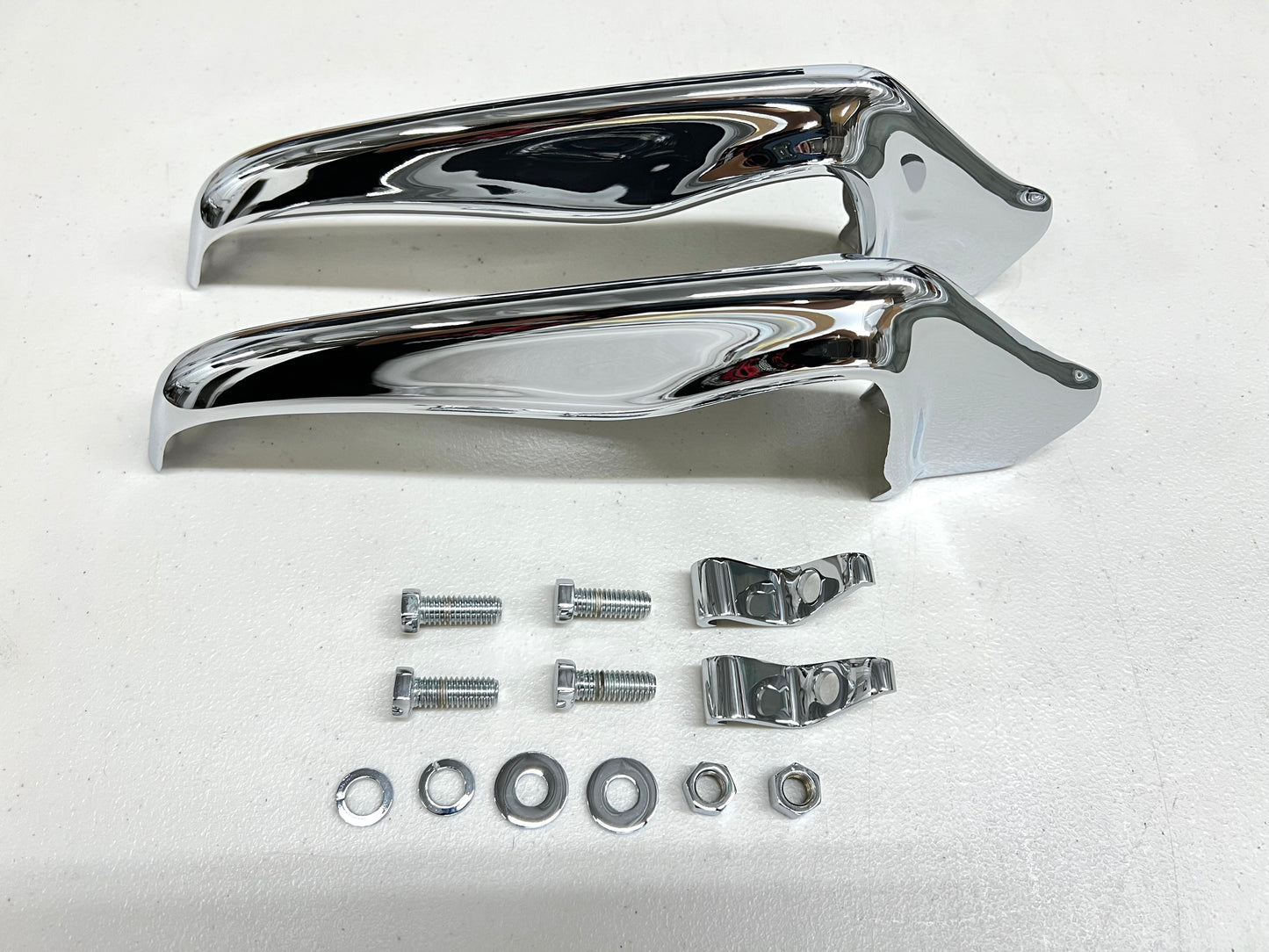 1964 CHEVY IMPALA / FULL SIZE REAR BUMPER GUARDS 2PC / CHROME FINISH [ORIGINAL OEM RESTORED]