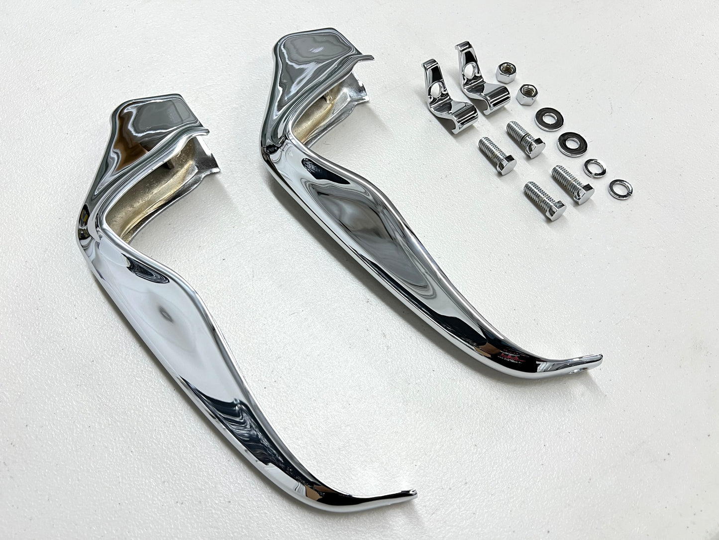 1964 CHEVY IMPALA / FULL SIZE REAR BUMPER GUARDS 2PC / CHROME FINISH [ORIGINAL OEM RESTORED]