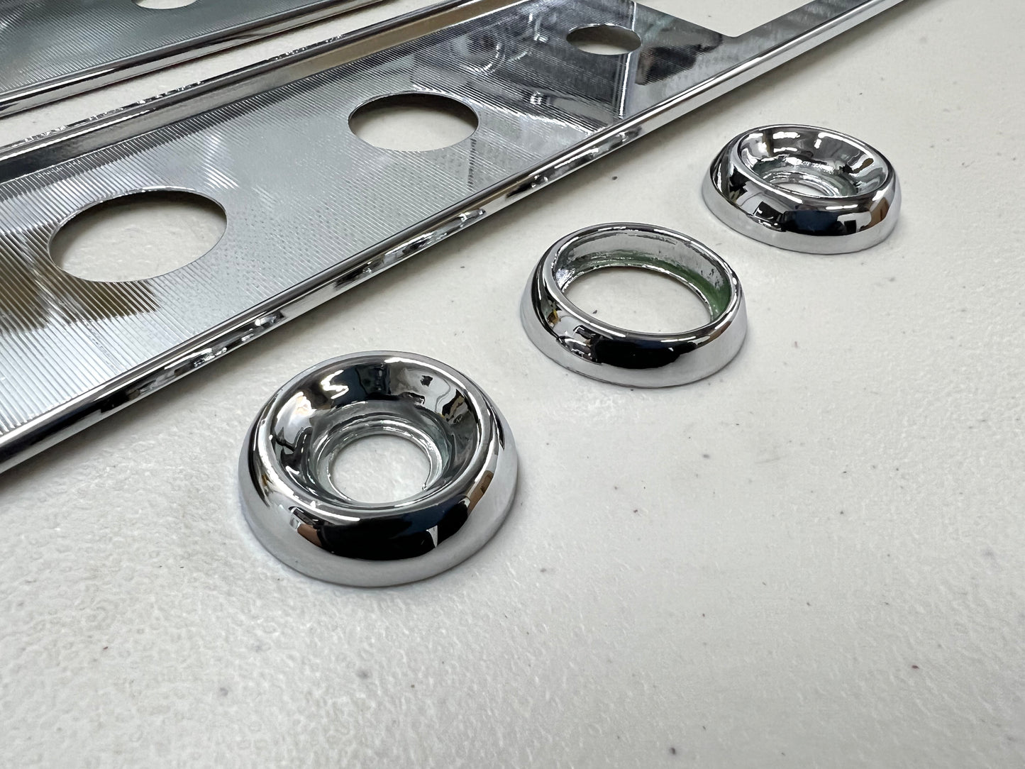 1964 CHEVROLET IMPALA BEL AIR BISCAYNE , FULL-SIZE PASSENGER CAR DASH TRIM MOLDING FASCIA (FACIA) CHROME COMPLETE SET with ASH TRAY and BEZELS [NEW] [CHROME FINISH]