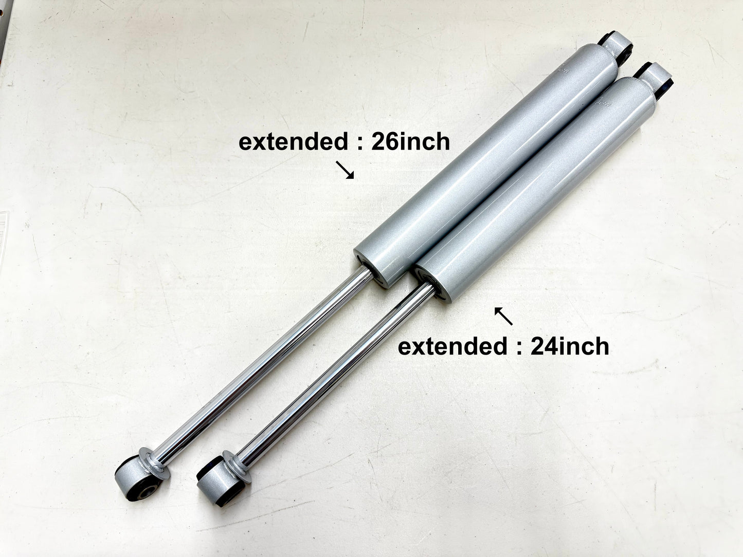 1958-1970 CHEVY IMPALA HEAVY DUTY EXTEND REAR SHOCK ABSORBERS 1PAIR / SILVER (EXTEND 24INCH)