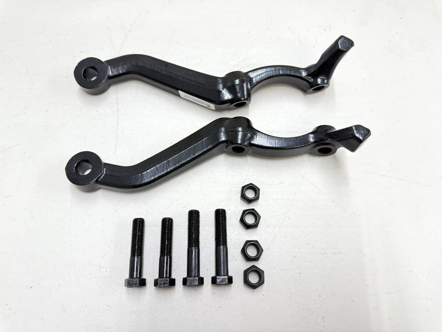 1959-64 CHEVY IMPALA BELAIR DRUM BRAKE SPINDLE STEERING ARM KNUCKLES (PAIR) / BLACK POWDERCOAT FINISH [NEW]