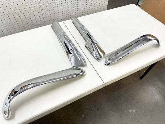 1965-1970 CHEVY IMPALA FRONT BENCH SEAT TRIMS , SHELLS 4PC / CHROME FINISH [GM ORIGINAL OEM RESTORED]