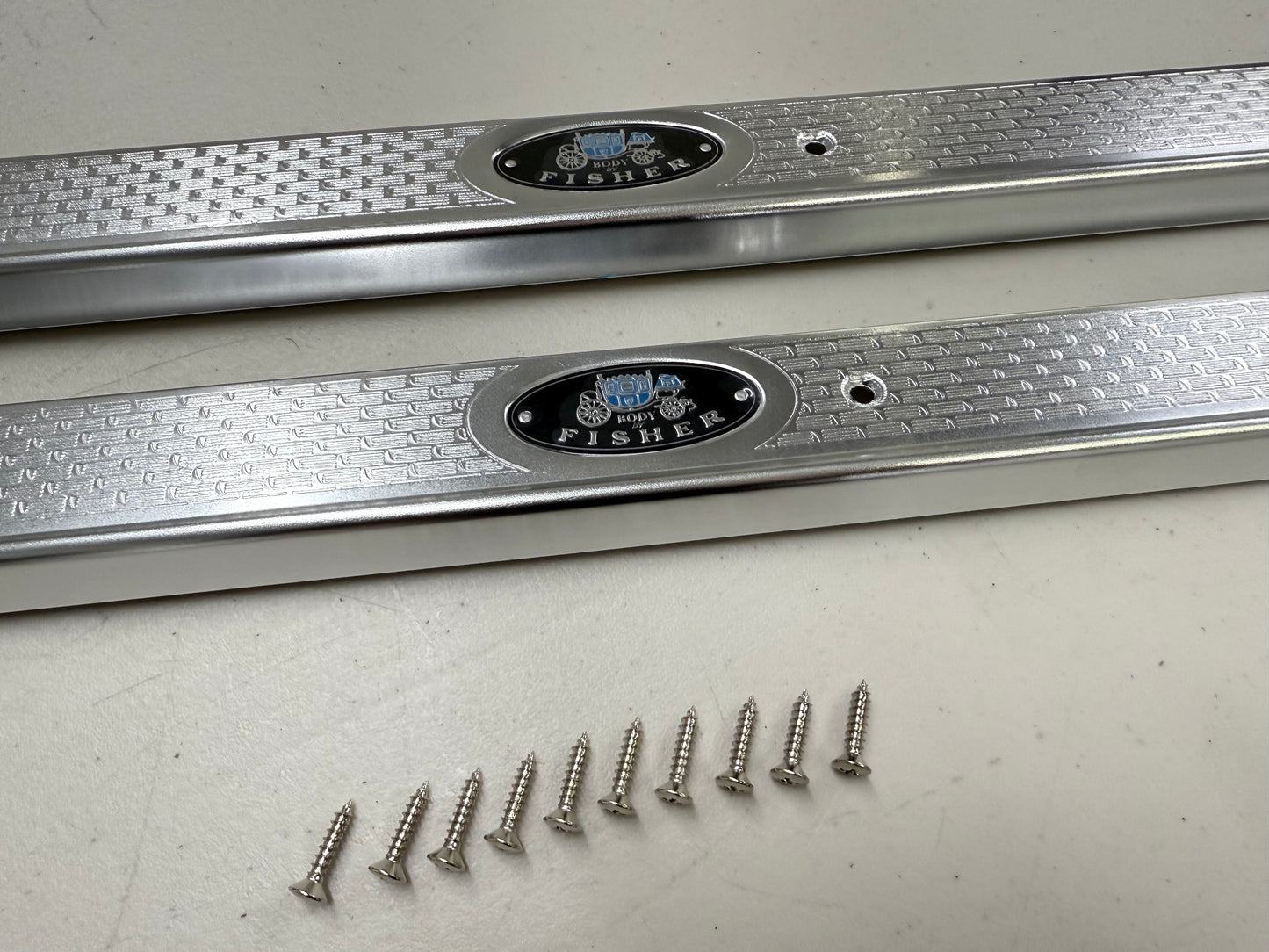 1958 CHEVY IMPALA BEL AIR BISCAYNE HARDTOP OR CONVERTIBLE 2 DOOR , DOOR SILL PLATES [NEW]