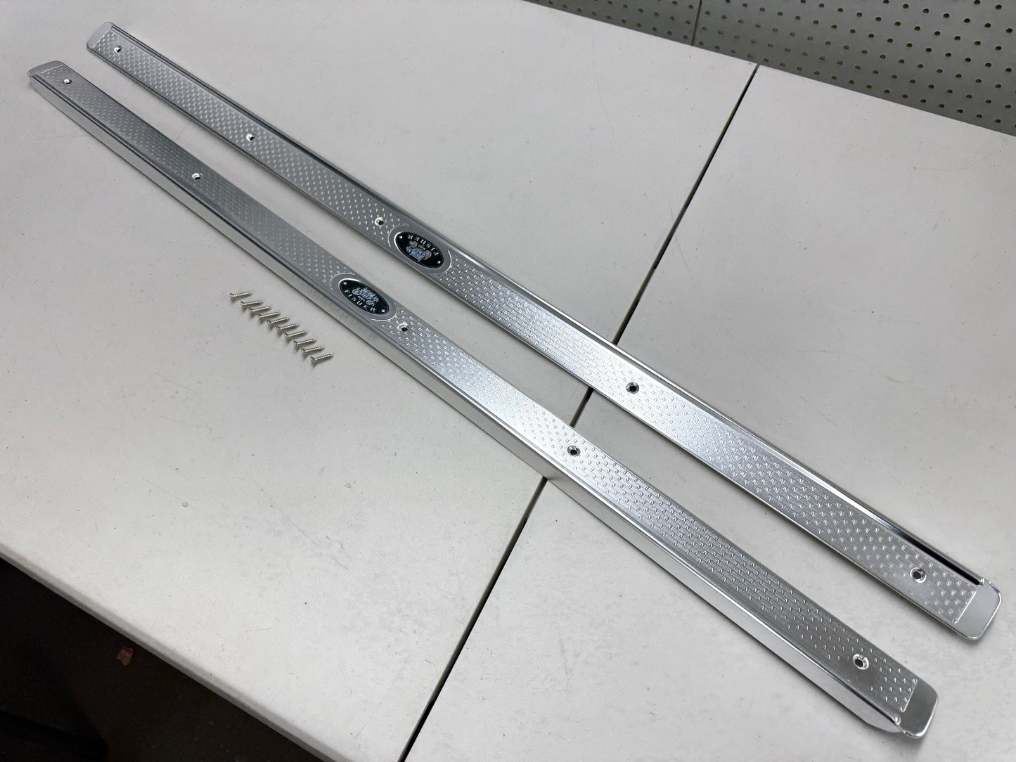 1958 CHEVY IMPALA BEL AIR BISCAYNE HARDTOP OR CONVERTIBLE 2 DOOR , DOOR SILL PLATES [NEW]