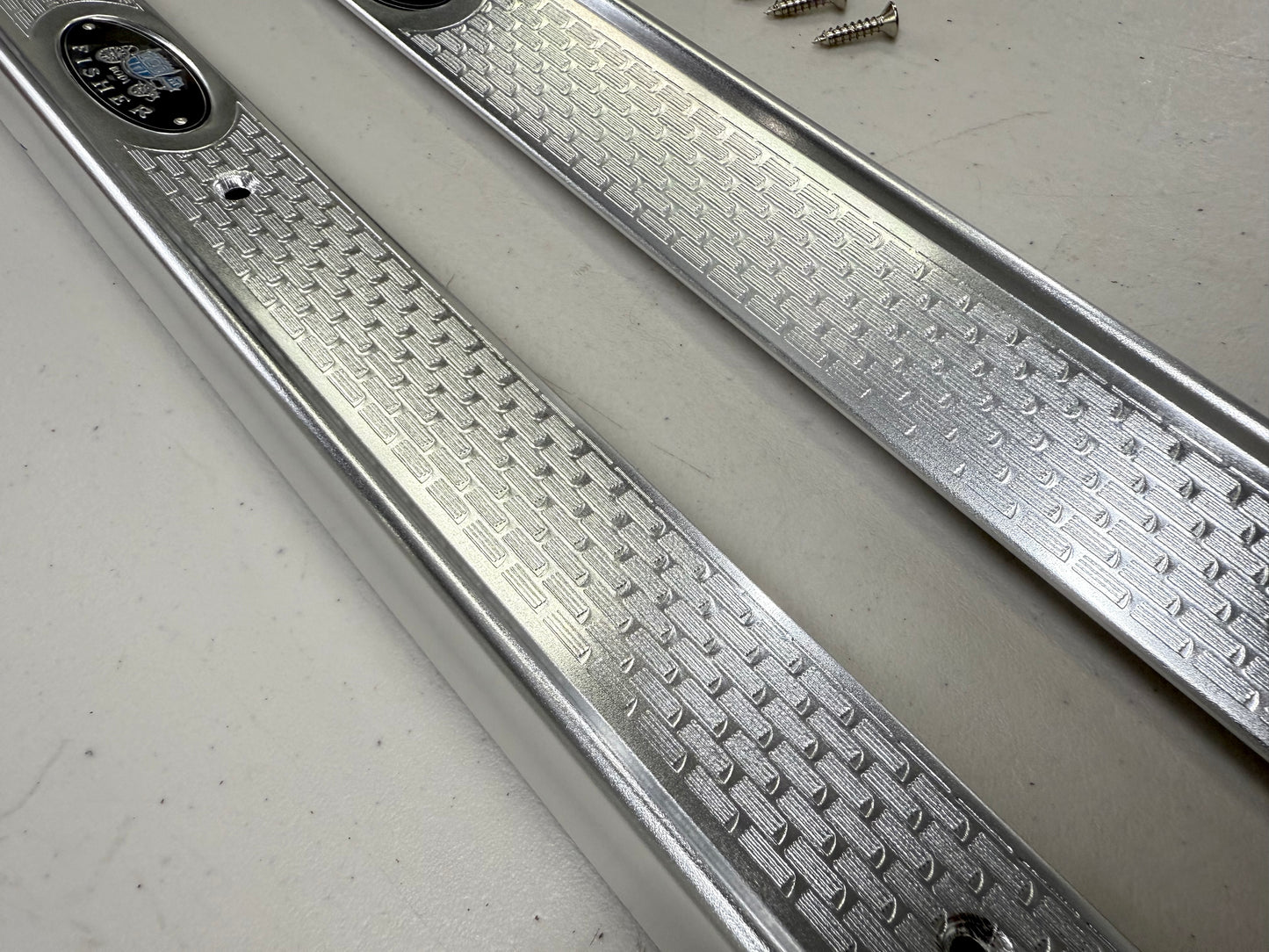 1958 CHEVY IMPALA BEL AIR BISCAYNE HARDTOP OR CONVERTIBLE 2 DOOR , DOOR SILL PLATES [NEW]