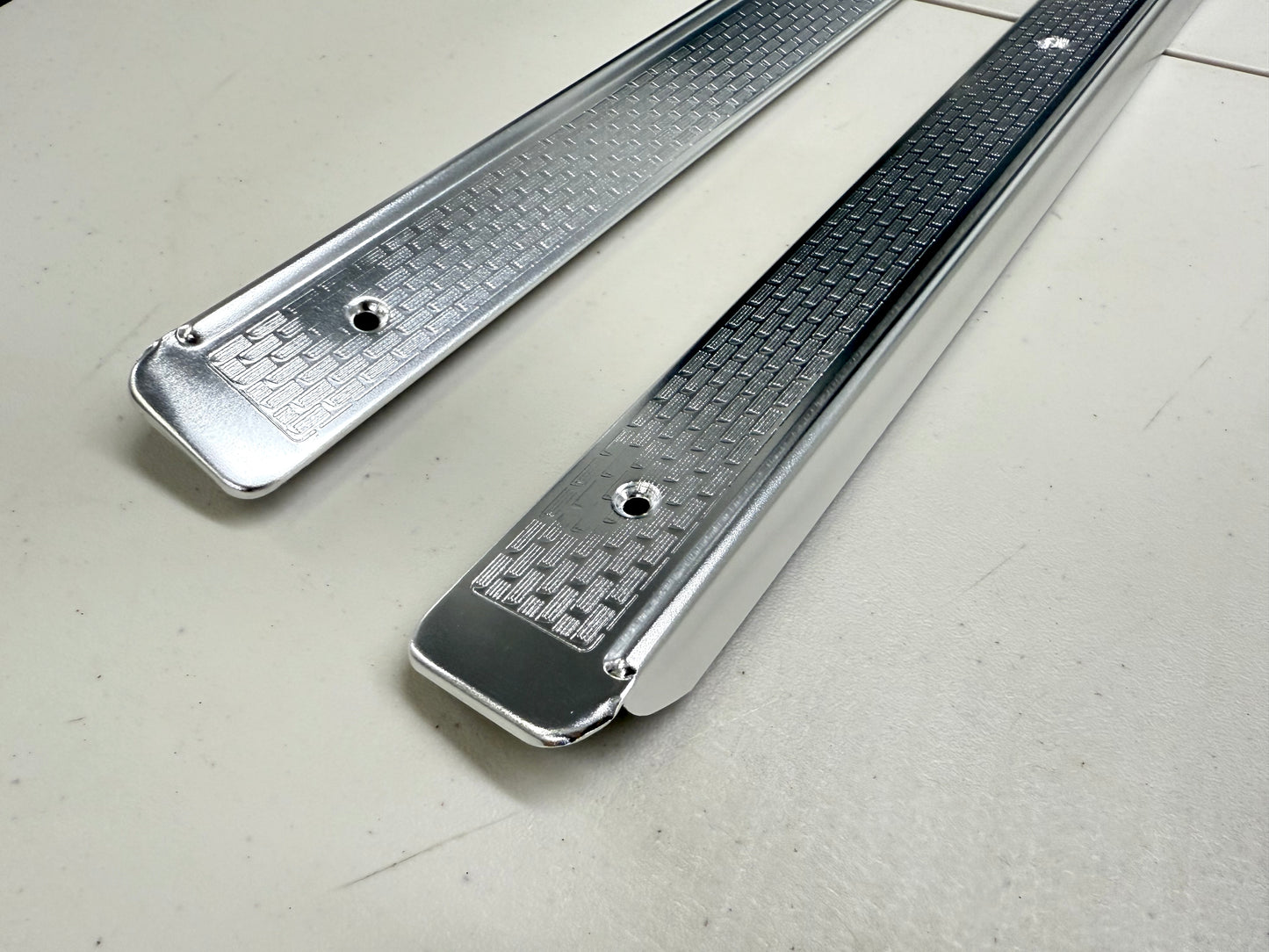 1958 CHEVY IMPALA BEL AIR BISCAYNE HARDTOP OR CONVERTIBLE 2 DOOR , DOOR SILL PLATES [NEW]