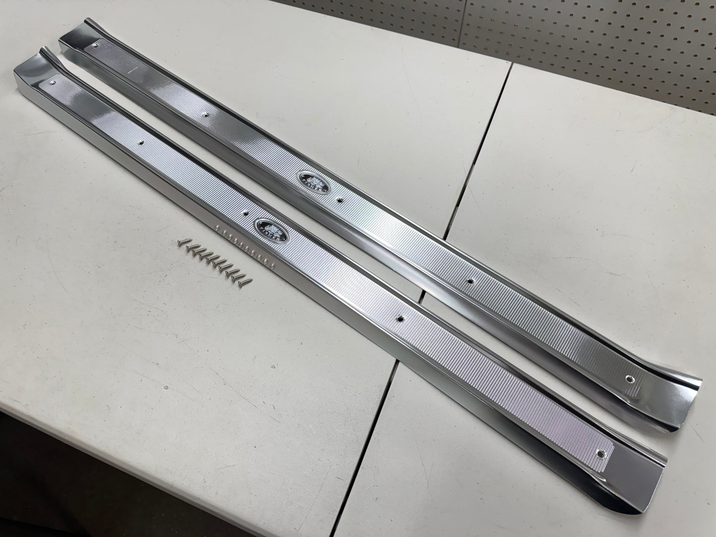 1965-1970 CHEVY IMPALA BEL AIR BISCAYNE CAPRICE HARDTOP OR CONVERTIBLE 2 DOOR , DOOR SILL PLATES [NEW]