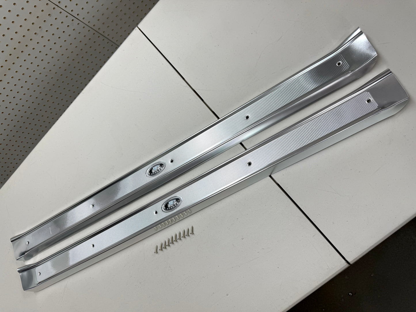 1965-1970 CHEVY IMPALA BEL AIR BISCAYNE CAPRICE HARDTOP OR CONVERTIBLE 2 DOOR , DOOR SILL PLATES [NEW]