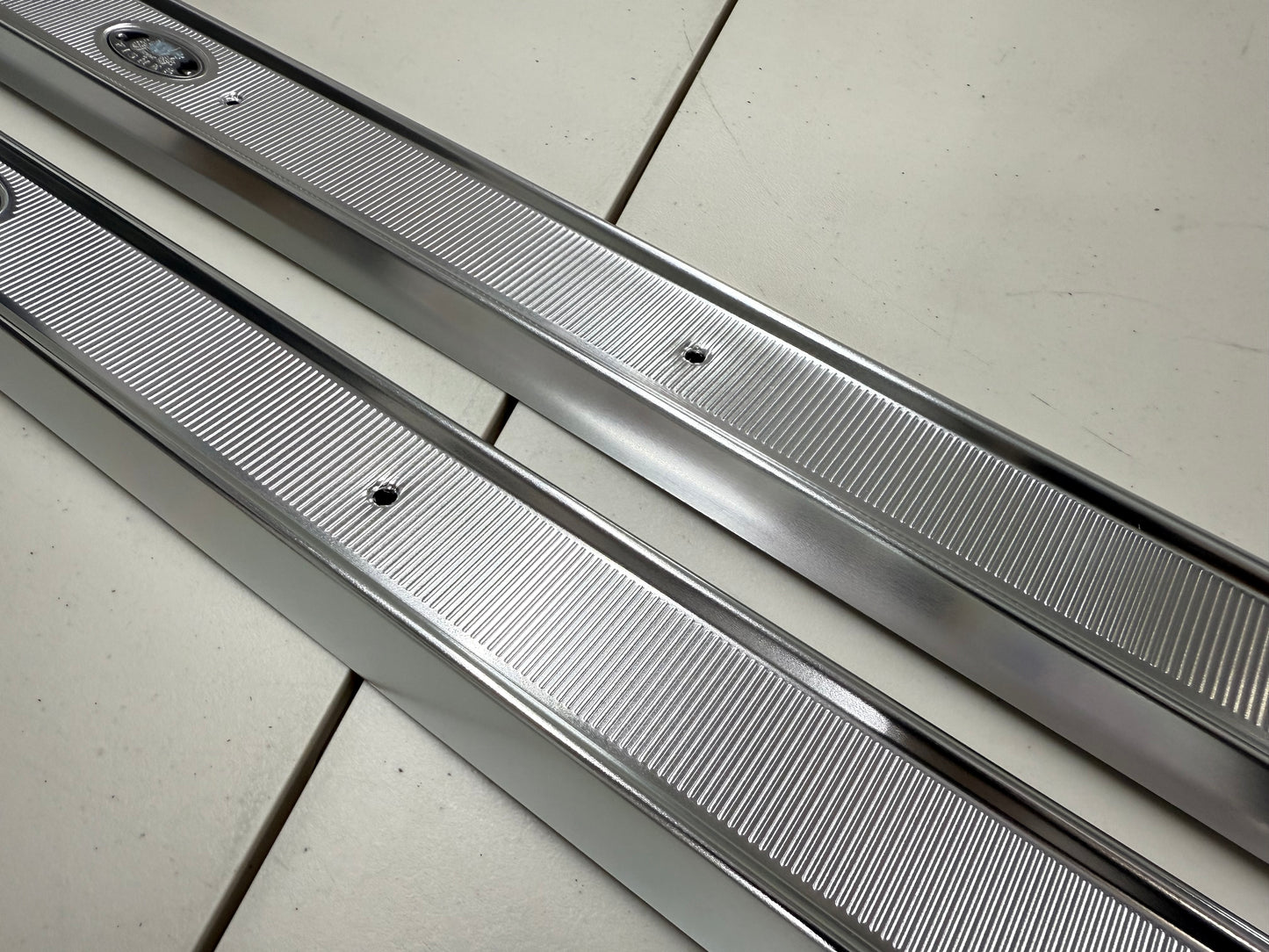 1965-1970 CHEVY IMPALA BEL AIR BISCAYNE CAPRICE HARDTOP OR CONVERTIBLE 2 DOOR , DOOR SILL PLATES [NEW]