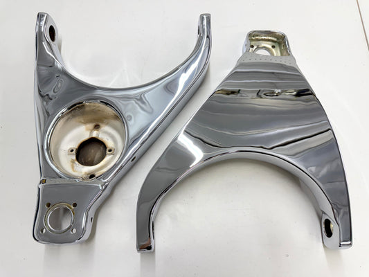 [ORIGINAL / OEM] 1955-1957 CHEVY BEL AIR TRI5 LOWER CONTROL ARMS REINFORCED AND MOLD (ARMS ONLY) 1PAIR / CHROME FINISH