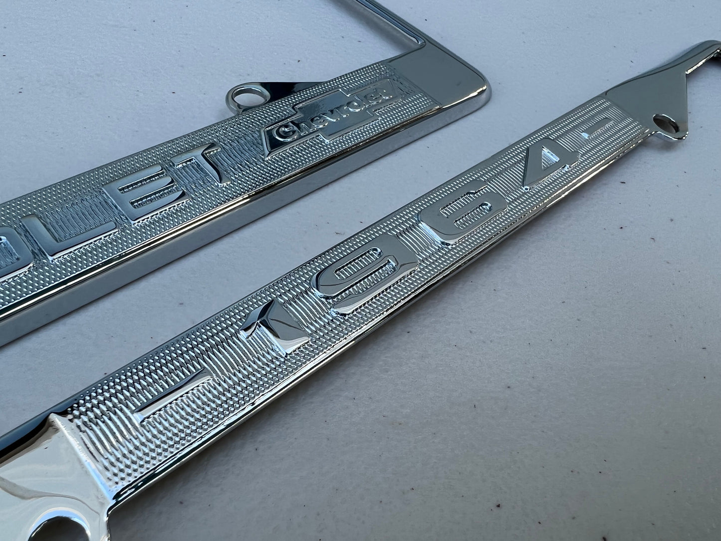 1964 CHEVROLET IMPALA, BEL AIR, BISCAYNE TRIPLE CHROME PLATED LICENSE PLATE SET 2pc [NEW][CHROME FINISH]