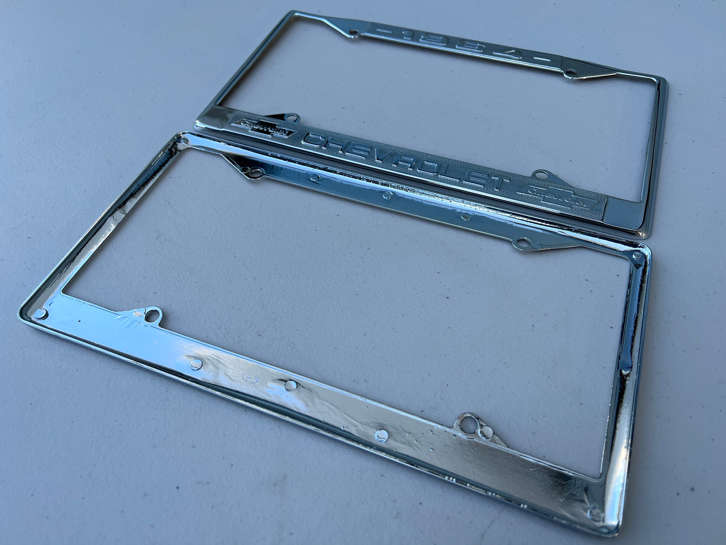 1964 CHEVROLET IMPALA, BEL AIR, BISCAYNE TRIPLE CHROME PLATED LICENSE PLATE SET 2pc [NEW][CHROME FINISH]