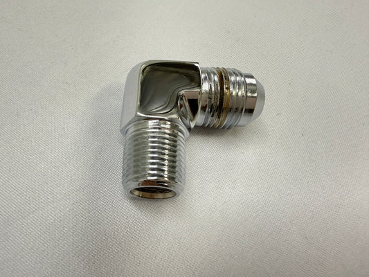 [NEW][TRIPLE CHROME] HYDRAULIC CYLINDER FITTING 1PC / 08MJ-06MP 90 DEGREE ELBOW / LOWRIDER HYDRAULICS