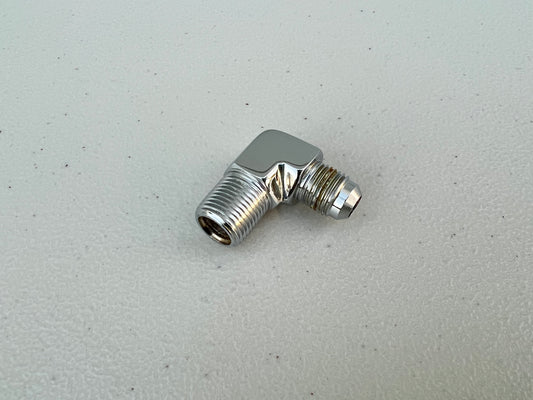 CHROME HYDRAULIC CYLINDER FITTING 1PC / 06MJ-06MP 90 DEGREE ELBOW 1PC [NEW][CHROME FINISH]