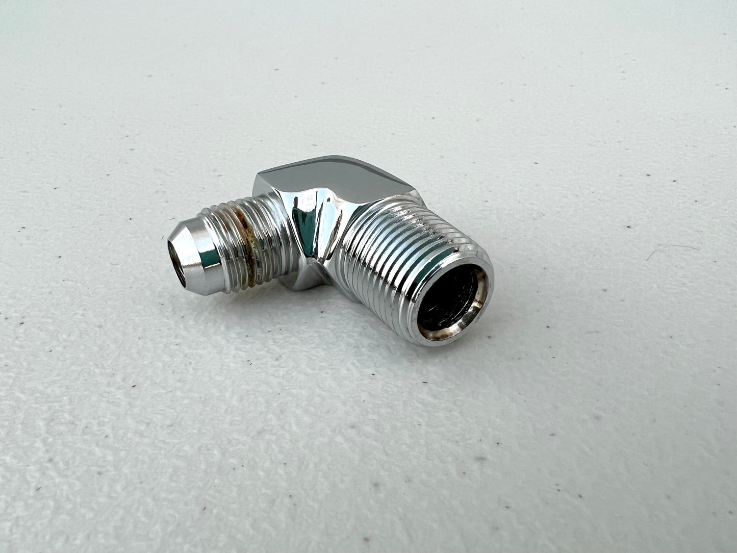 CHROME HYDRAULIC CYLINDER FITTING 1PC / 06MJ-06MP 90 DEGREE ELBOW 1PC [NEW][CHROME FINISH]