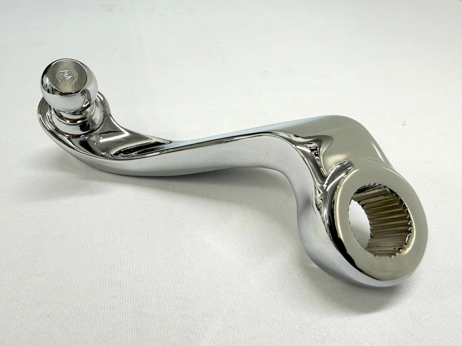 1955-57 GM CHEVY CHEVROLET BEL AIR NOMAD 210 150 TRI FIVE PITMAN ARM MANUAL STEERING / TRIPLE CHROME FINISH