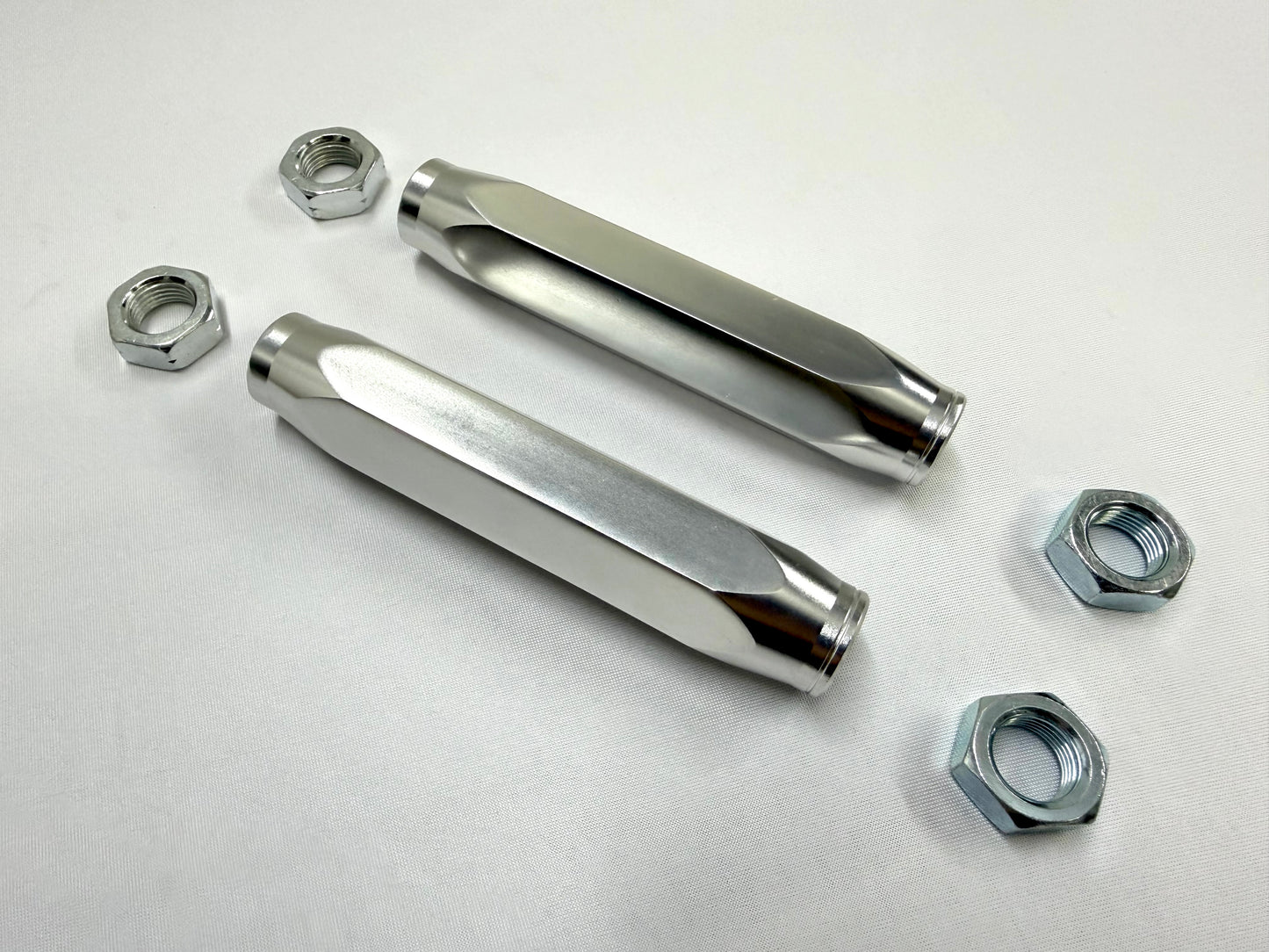 1965-70 GM CHEVROLET CHEVY IMPALA BEL AIR BISCAYNE / 1966-69 CAPRICE HIGH PERFORMANCE BILLET ALUMINUM TIE ROD END ADJUSTING SLEEVES 1PAIR / POLISHED FINISH