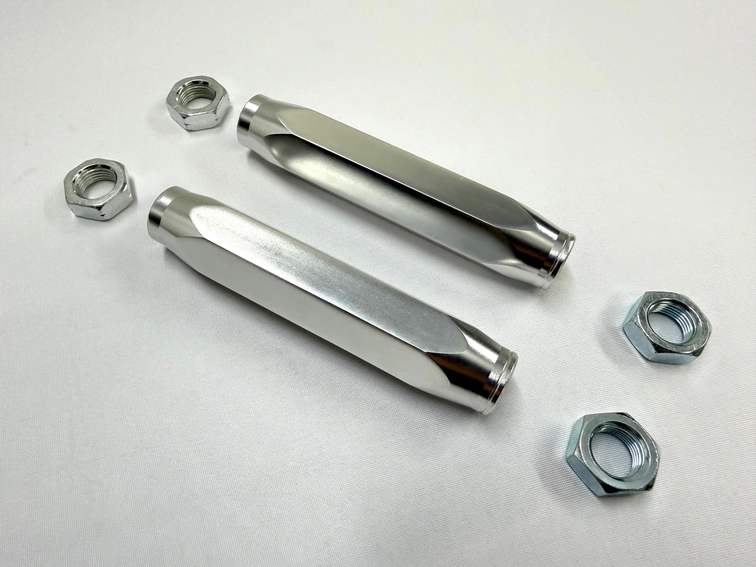 1965-70 GM CHEVROLET CHEVY IMPALA BEL AIR BISCAYNE / 1966-69 CAPRICE HIGH PERFORMANCE BILLET ALUMINUM TIE ROD END ADJUSTING SLEEVES 1PAIR / POLISHED FINISH