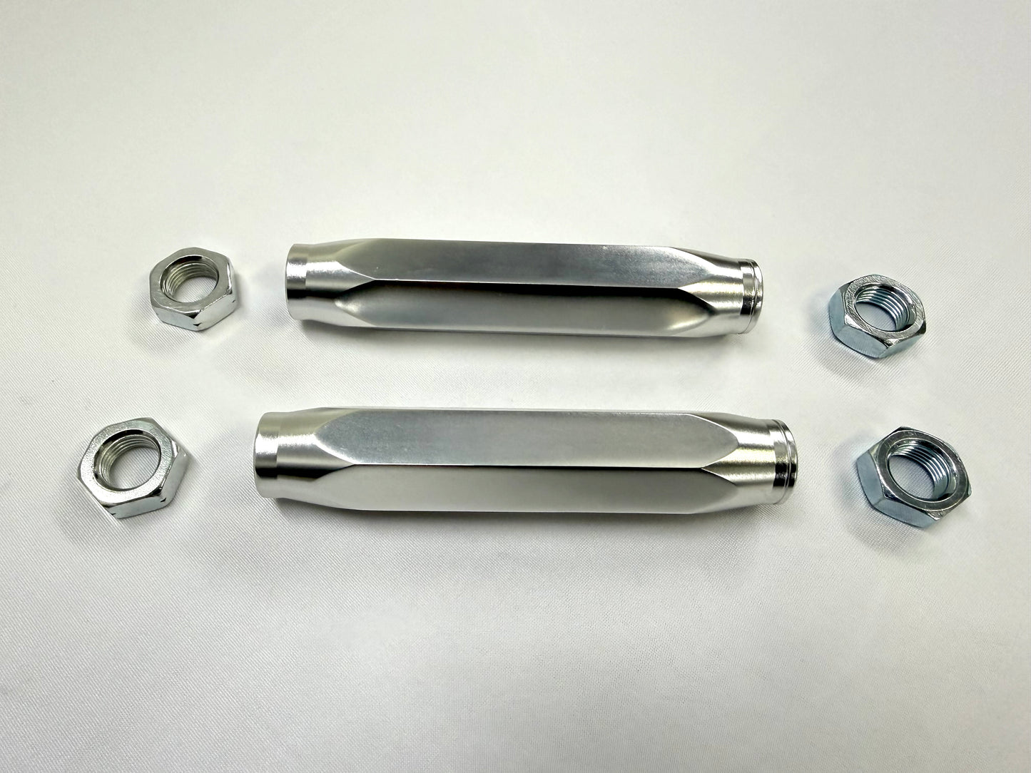 1965-70 GM CHEVROLET CHEVY IMPALA BEL AIR BISCAYNE / 1966-69 CAPRICE HIGH PERFORMANCE BILLET ALUMINUM TIE ROD END ADJUSTING SLEEVES 1PAIR / POLISHED FINISH