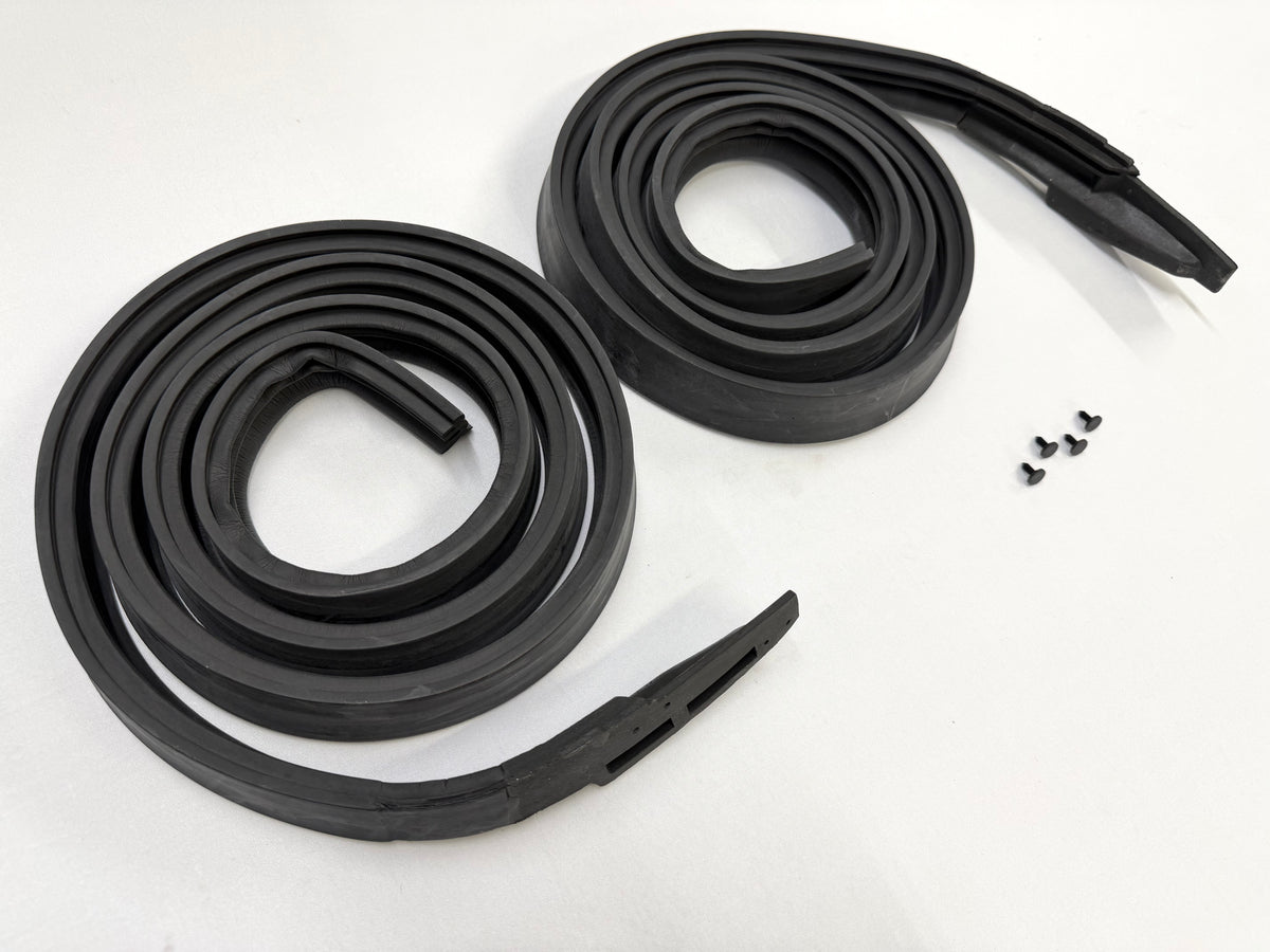 1963-1964 CHEVROLET CHEVY IMPALA / BUICK PONTIAC OLDSMOBILE 2 DOOR HARDTOP ROOF RAIL WEATHERSTRIPS RUBBERS SEALS 1PAIR [NEW]