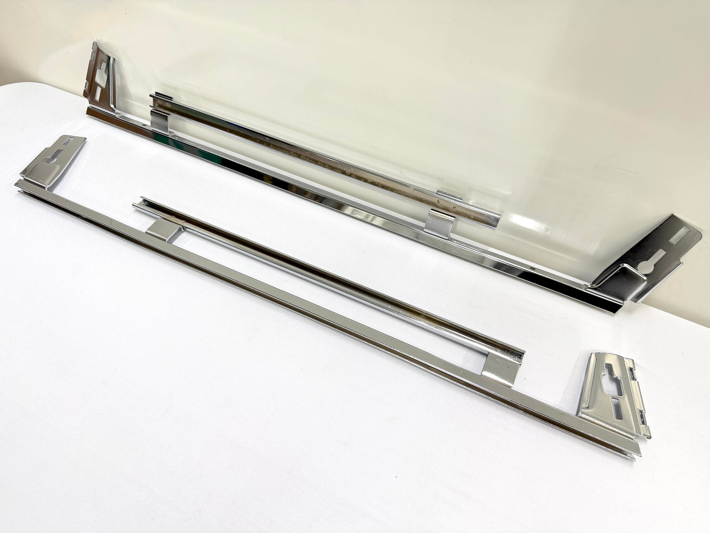 1961-1964 CHEVY IMPALA BUICK PONTIAC OLDSMOBILE B-BODY LOWER DOOR WINDOW CHANNEL FRAME TRACK SET [NEW] / IMPORT CHROME