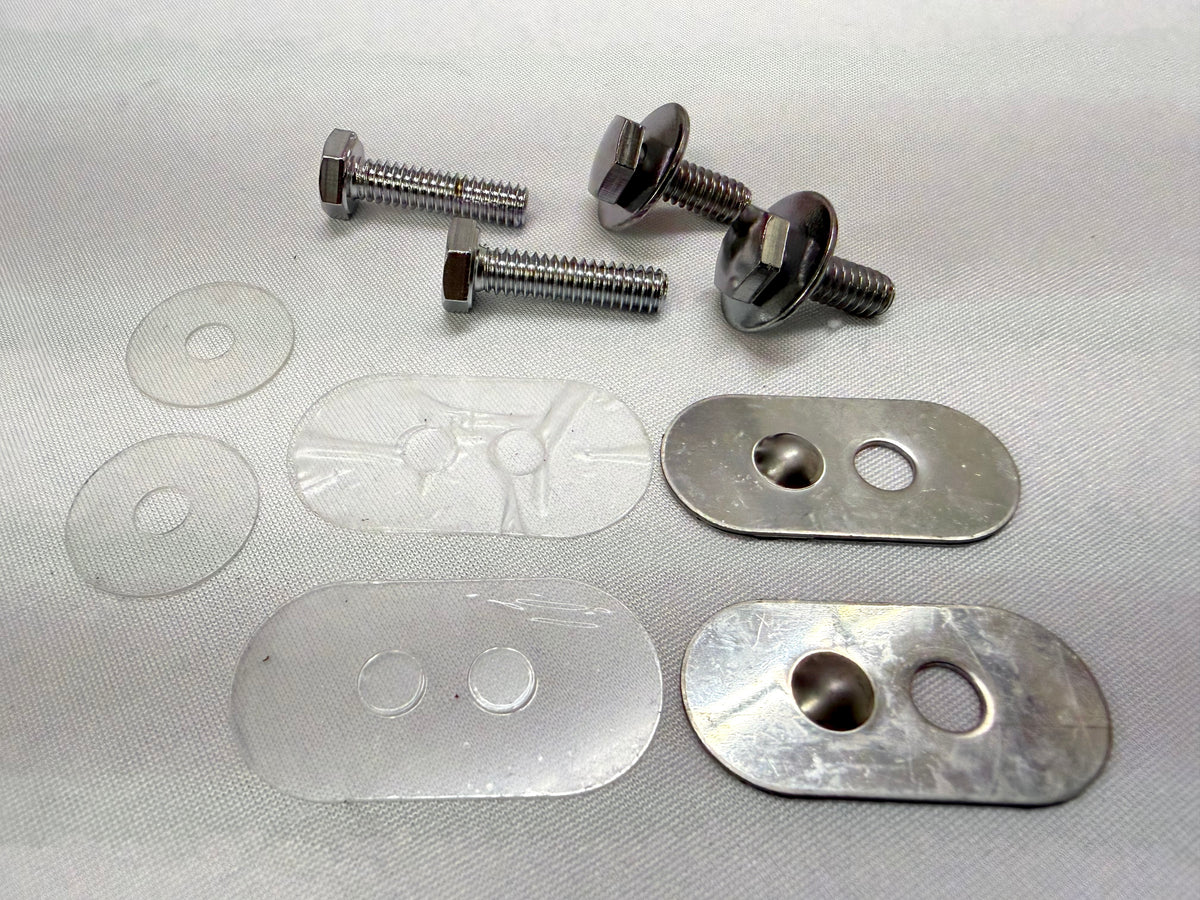 1961-1964 CHEVY IMPALA BEL AIR FRONT WINDOW CHANNEL ADJUSTMENT PLATE & GASKET SET [NEW] 2DOOR 4DOOR HARDTOP CONVERTIBLE