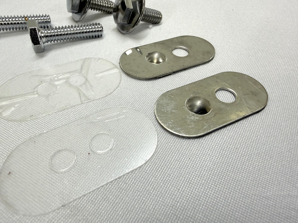 1961-1964 CHEVY IMPALA BEL AIR FRONT WINDOW CHANNEL ADJUSTMENT PLATE & GASKET SET [NEW] 2DOOR 4DOOR HARDTOP CONVERTIBLE