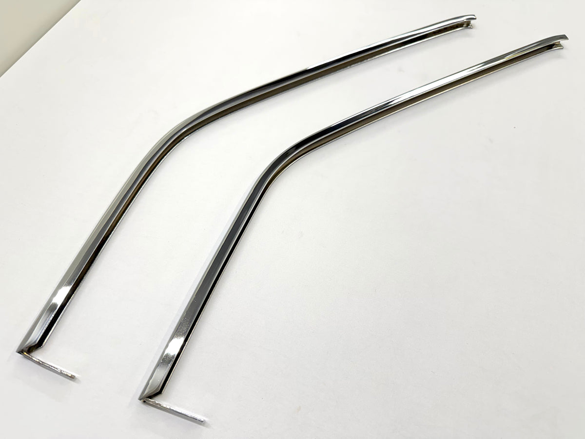 1962-1964 CHEVY IMPALA BUICK PONTIAC OLDSMOBILE B-BODY 2 DOOR HARDTOP UPPER QUARTER WINDOW FRAME SET [NEW] / IMPORT CHROME