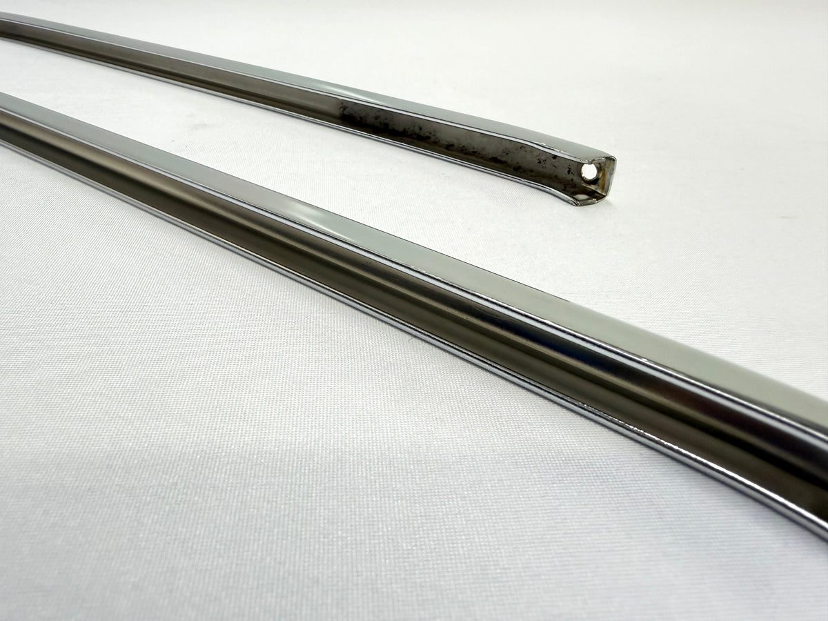 1962-1964 CHEVY IMPALA BUICK PONTIAC OLDSMOBILE B-BODY 2 DOOR HARDTOP UPPER QUARTER WINDOW FRAME SET [NEW] / IMPORT CHROME