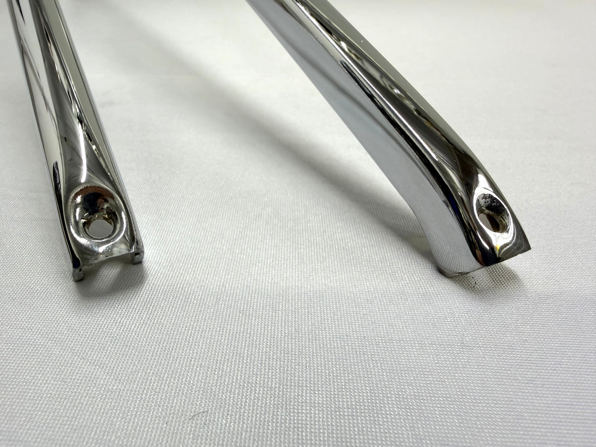 1962-1964 CHEVY IMPALA BUICK PONTIAC OLDSMOBILE B-BODY 2 DOOR HARDTOP UPPER QUARTER WINDOW FRAME SET [NEW] / IMPORT CHROME