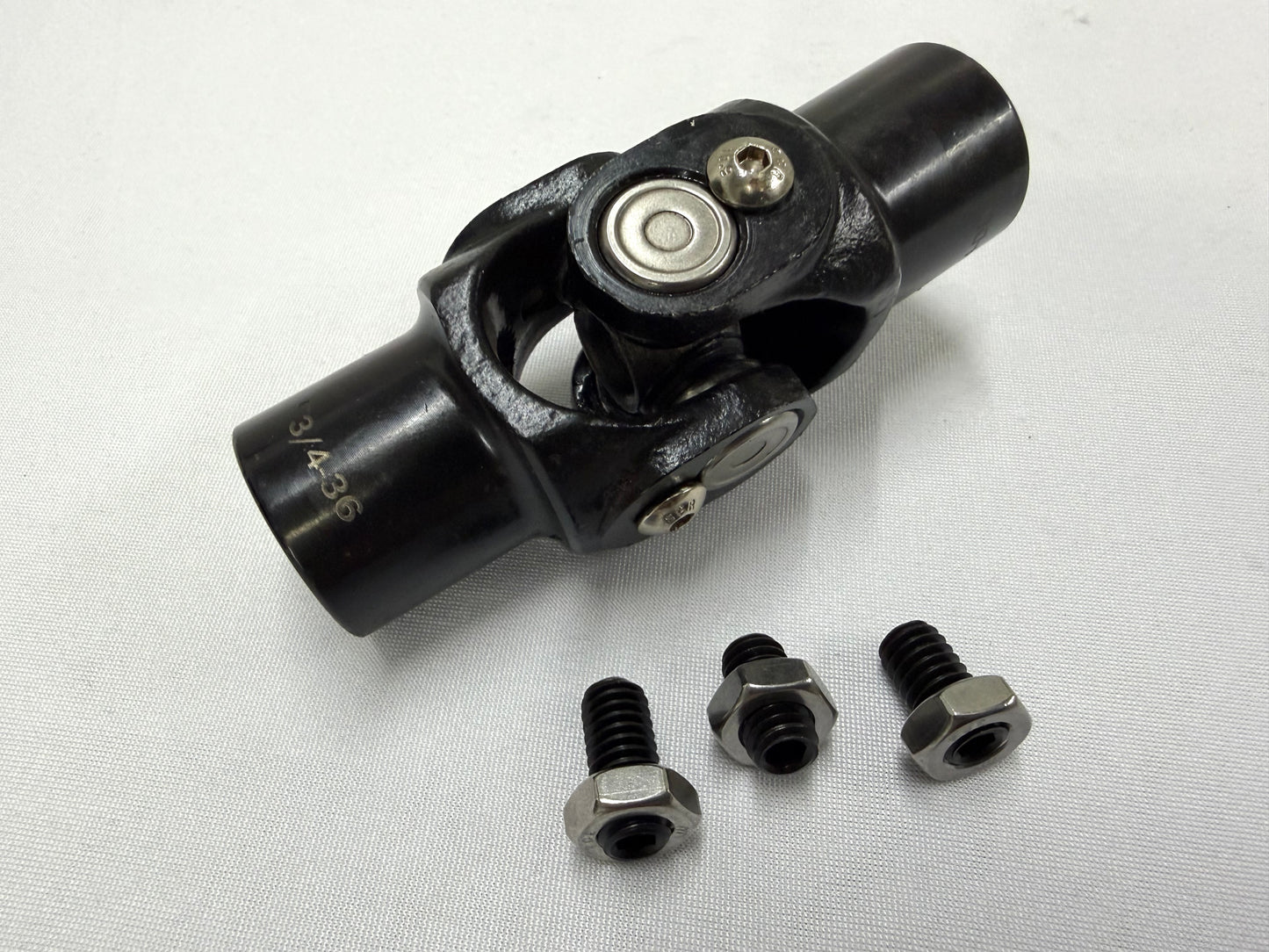 BLACK SET SCREW STYLE STEERING U-JOINT 3/4"-36 SPLINE X 3/4" DD 30 SPLINE