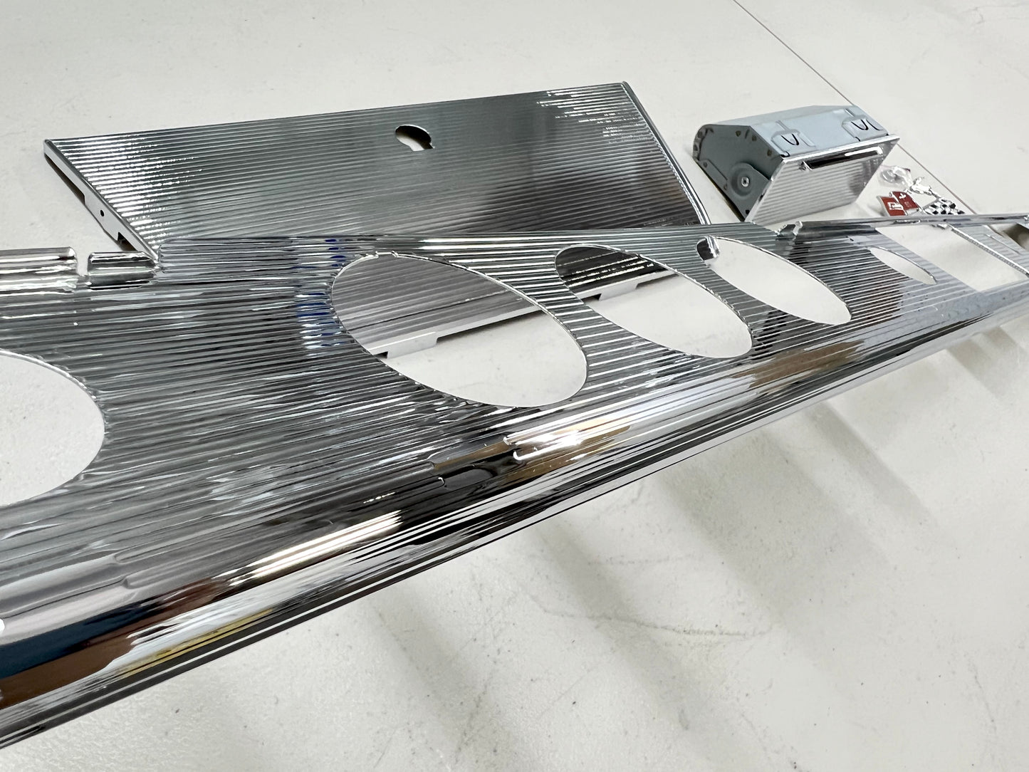 1961 CHEVROLET IMPALA , IMPALA SUPER SPORT DASH TRIM MOLDING FASCIA (FACIA) PLATE COMPLETE SET [NEW][CHROME FINISH]