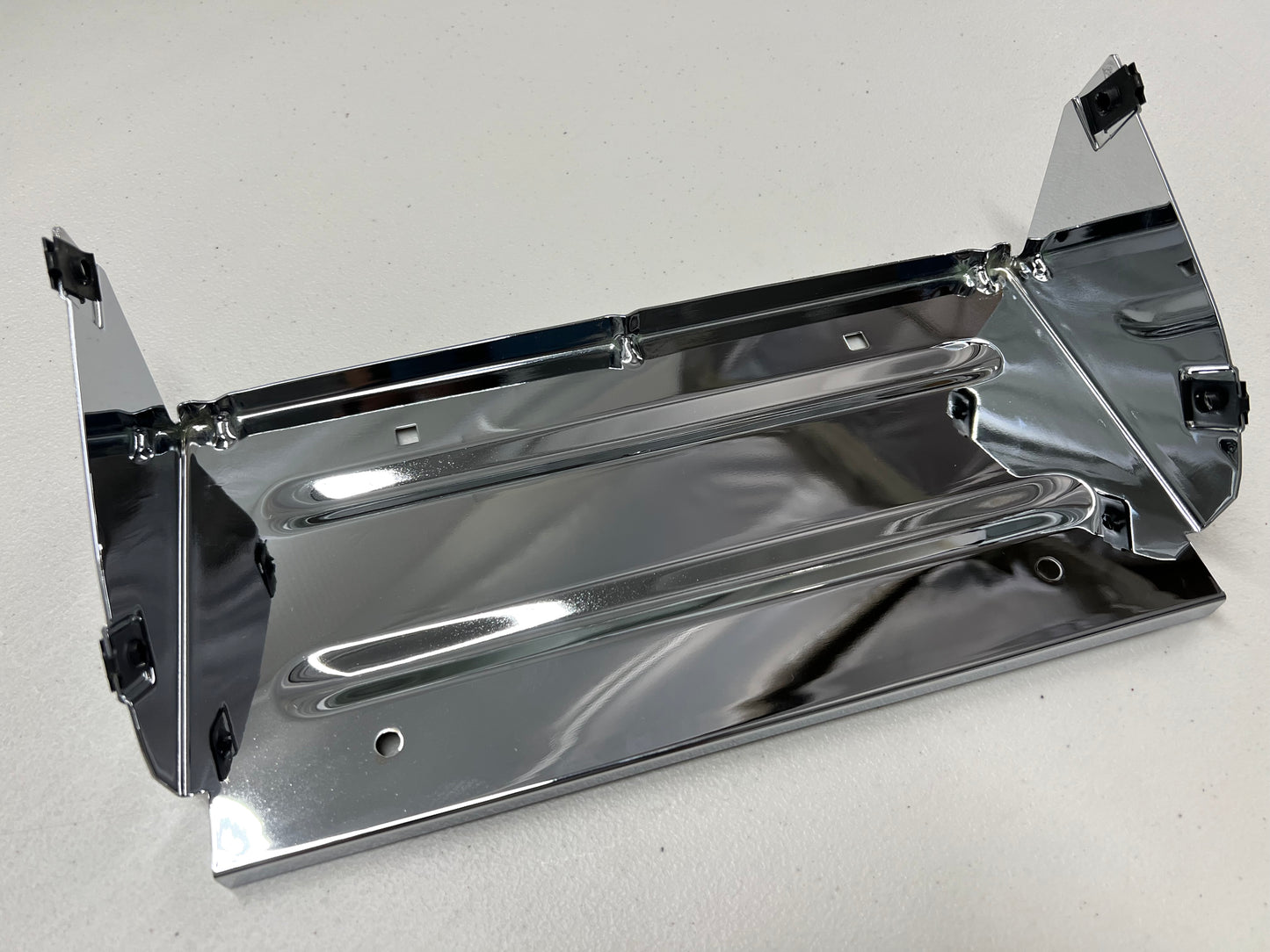 1961 CHEVROLET IMPALA , FULL-SIZE PASSENGER CAR REAR BUMPER LICENSE PLATE FILLER PANEL [NEW][CHROME FINISH]