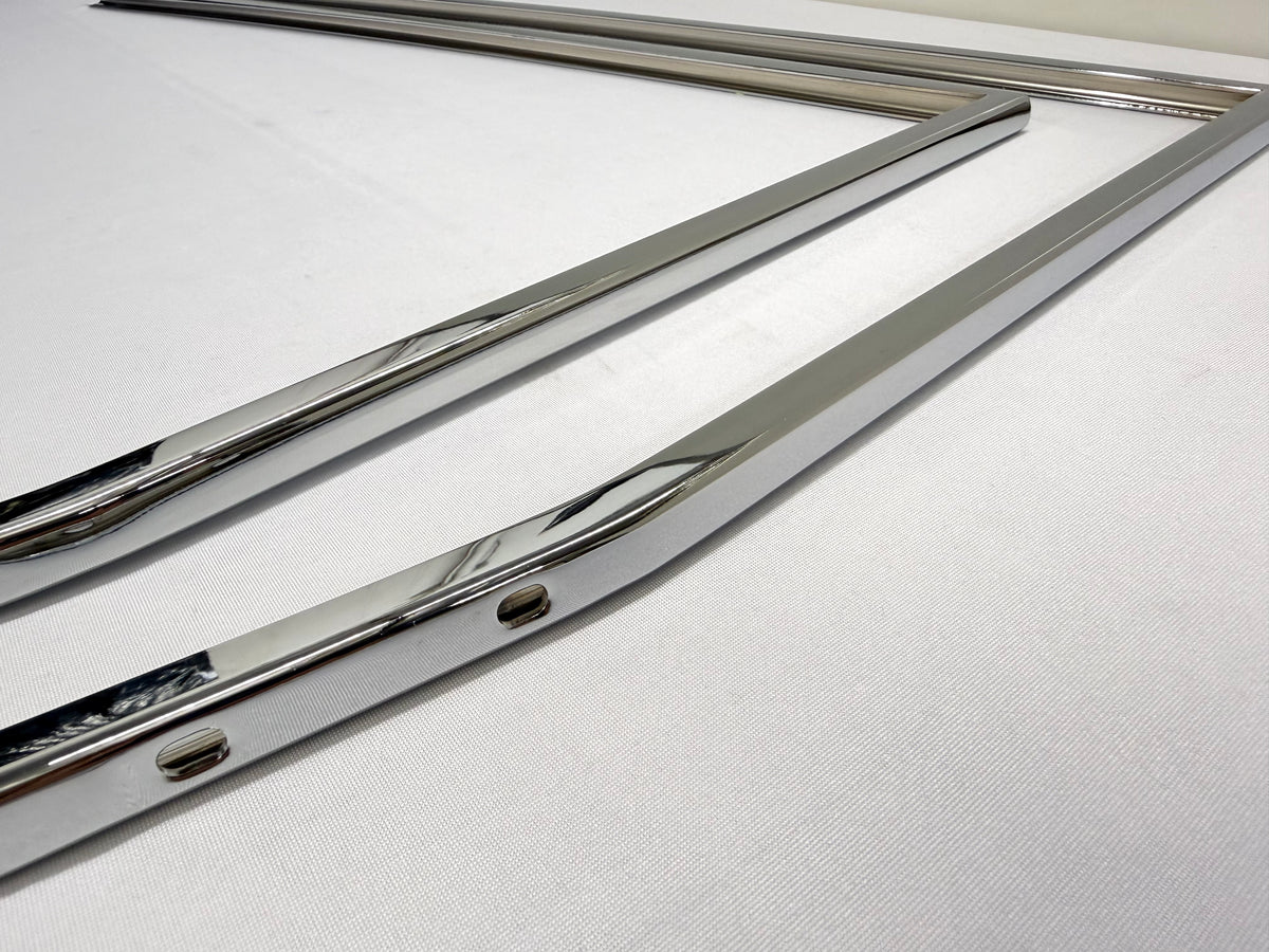 1962-1964 CHEVY IMPALA BUICK PONTIAC OLDSMOBILE B-BODY DOOR WINDOW FRAME SET [NEW] / IMPORT CHROME
