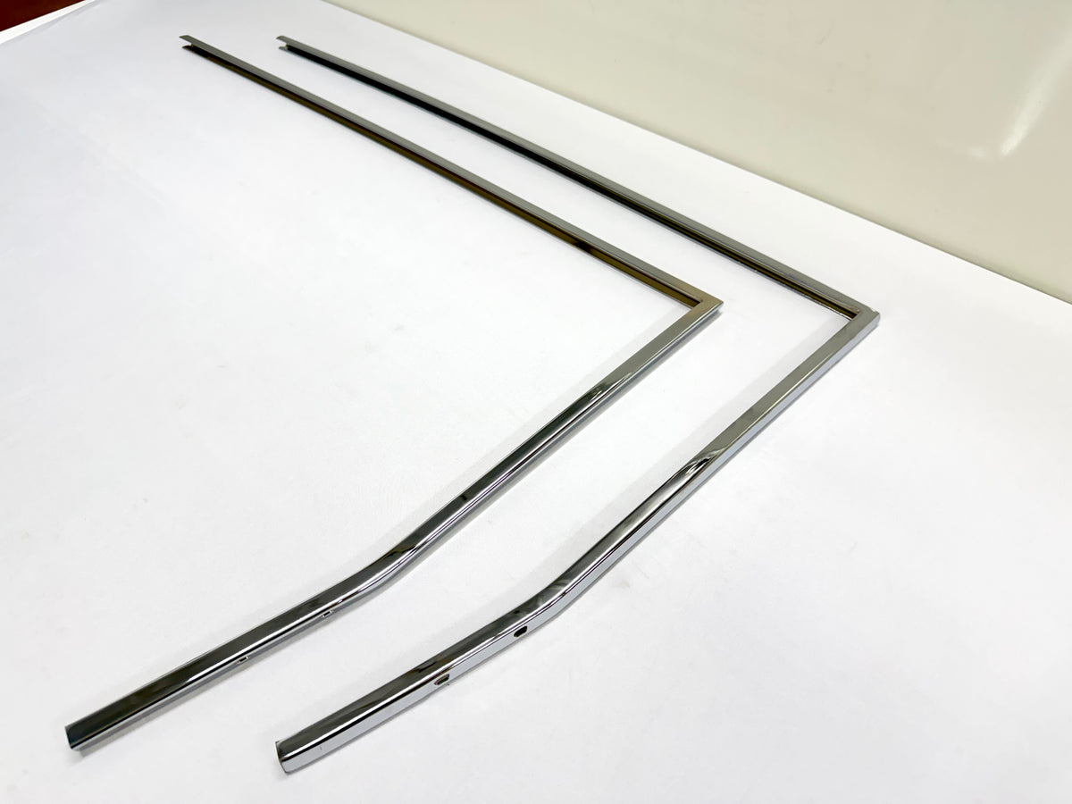 1962-1964 CHEVY IMPALA BUICK PONTIAC OLDSMOBILE B-BODY DOOR WINDOW FRAME SET [NEW] / IMPORT CHROME