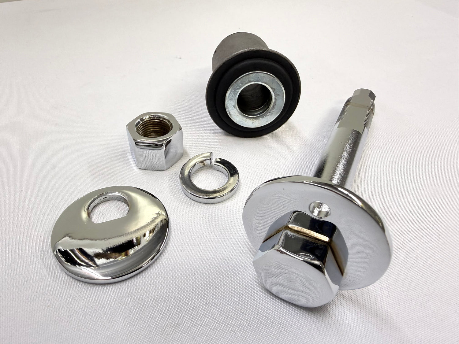 1965-70 CHEVROLET CHEVY IMPALA CAPRICE BEL AIR BISCAYNE LOWER CONTROL ARM CAM BOLT (NEW) / TRIPLE CHROME FINISH