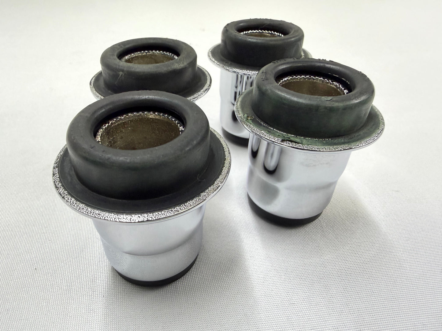 1955-1964 GM FULL SIZE CHEVY IMPALA BELAIR BISCAYNE PREMIUM HEAVY DUTY LOWER A ARM BUSHINGS 4PC / TRIPLE CHROME FINISH