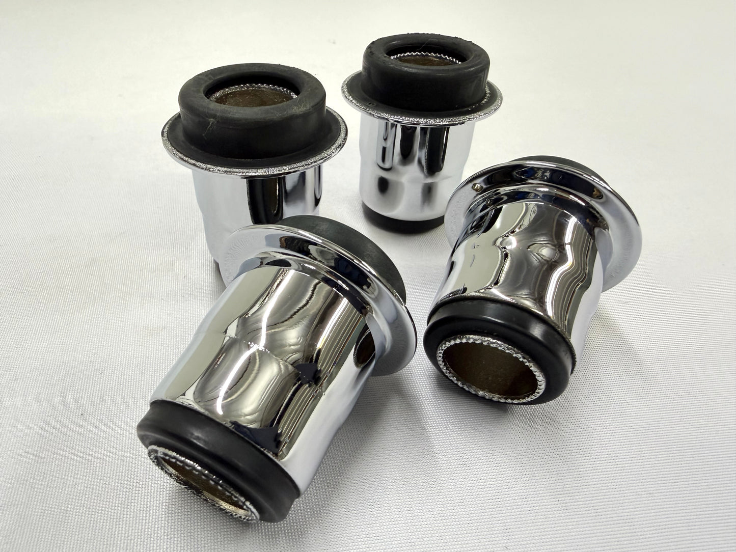 1955-1964 GM FULL SIZE CHEVY IMPALA BELAIR BISCAYNE PREMIUM HEAVY DUTY LOWER A ARM BUSHINGS 4PC / TRIPLE CHROME FINISH