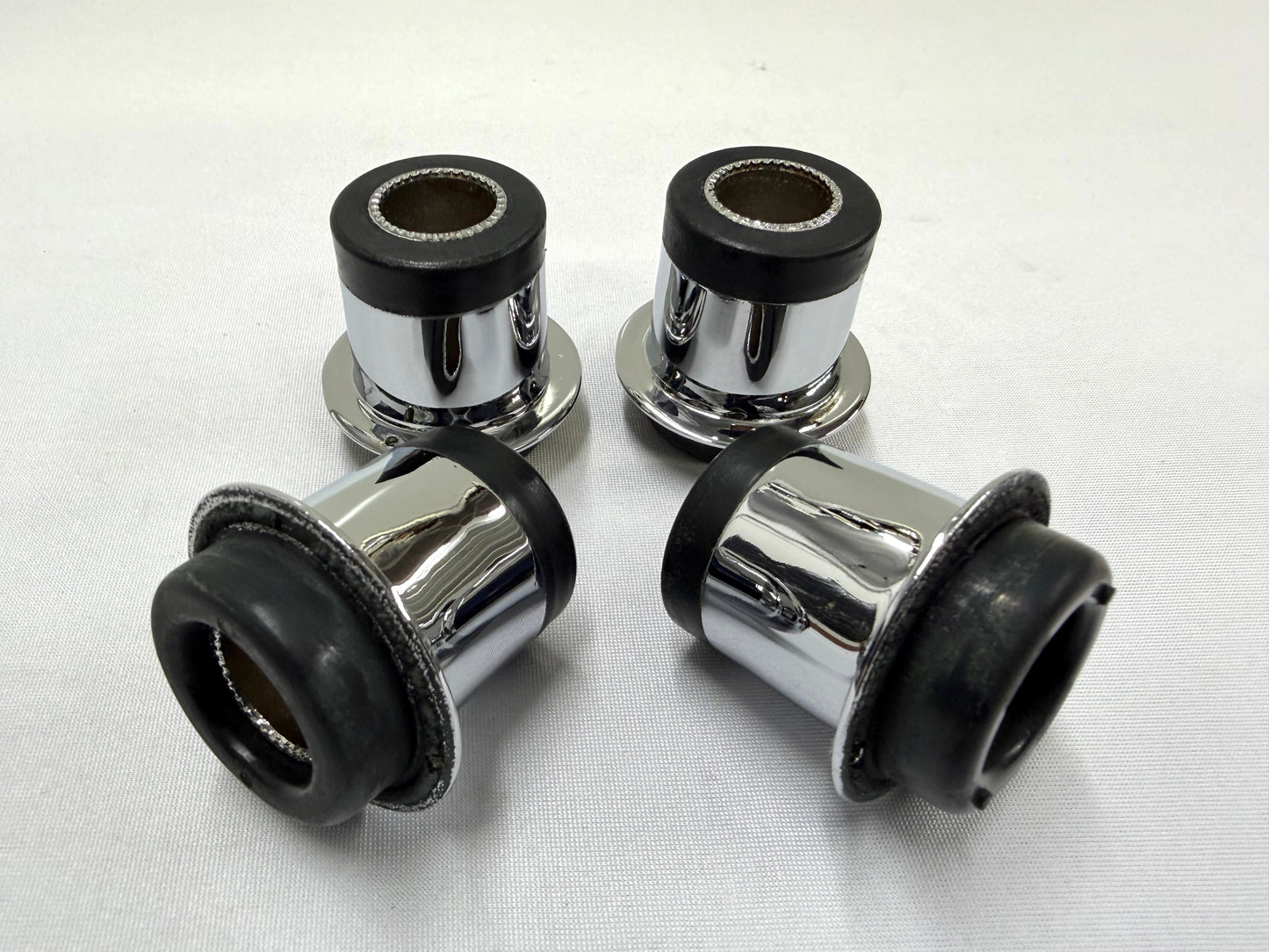 1955-70 GM FULLSIZE CHEVY IMPALA BELAIR BISCAYNE PREMIUM HEAVY DUTY FRONT UPPER CONTROL ARM BUSHINGS 4PC / TRIPLE CHROME FINISH