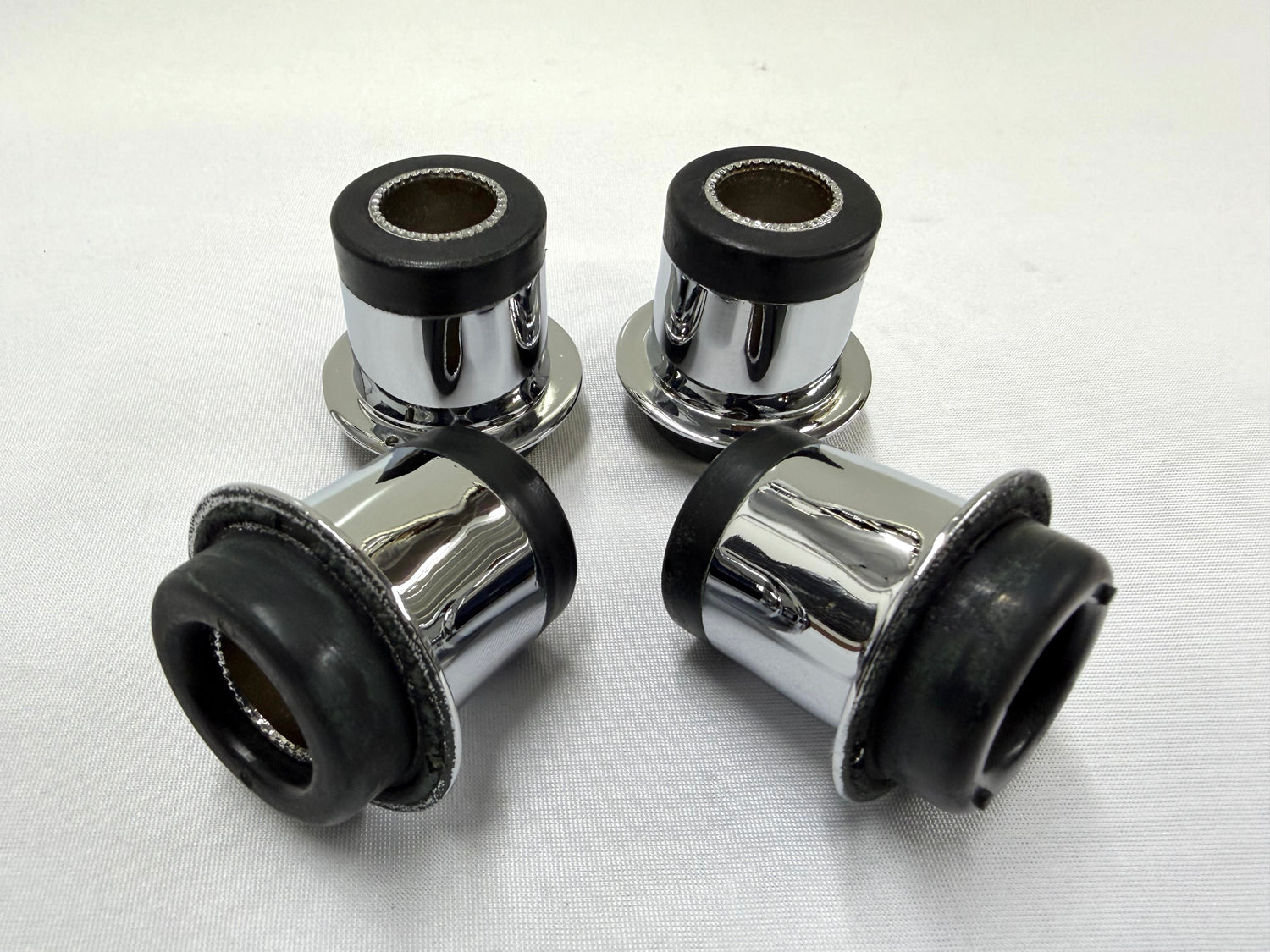 1955-70 GM FULLSIZE CHEVY IMPALA BELAIR BISCAYNE PREMIUM HEAVY DUTY FRONT UPPER CONTROL ARM BUSHINGS 4PC / TRIPLE CHROME FINISH