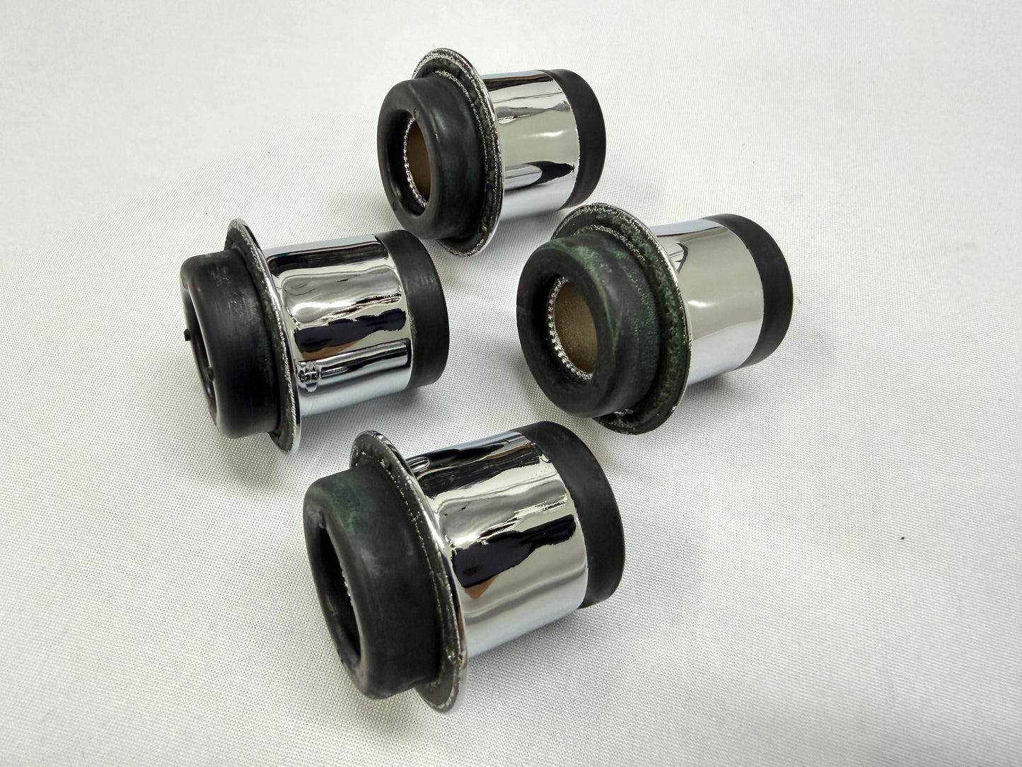 1955-70 GM FULLSIZE CHEVY IMPALA BELAIR BISCAYNE PREMIUM HEAVY DUTY FRONT UPPER CONTROL ARM BUSHINGS 4PC / TRIPLE CHROME FINISH