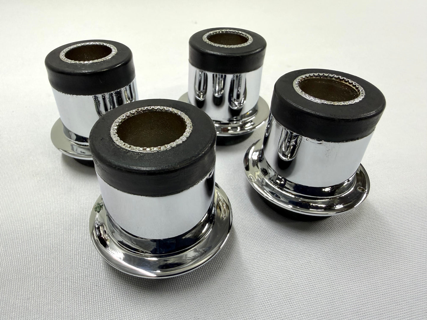 1955-70 GM FULLSIZE CHEVY IMPALA BELAIR BISCAYNE PREMIUM HEAVY DUTY FRONT UPPER CONTROL ARM BUSHINGS 4PC / TRIPLE CHROME FINISH